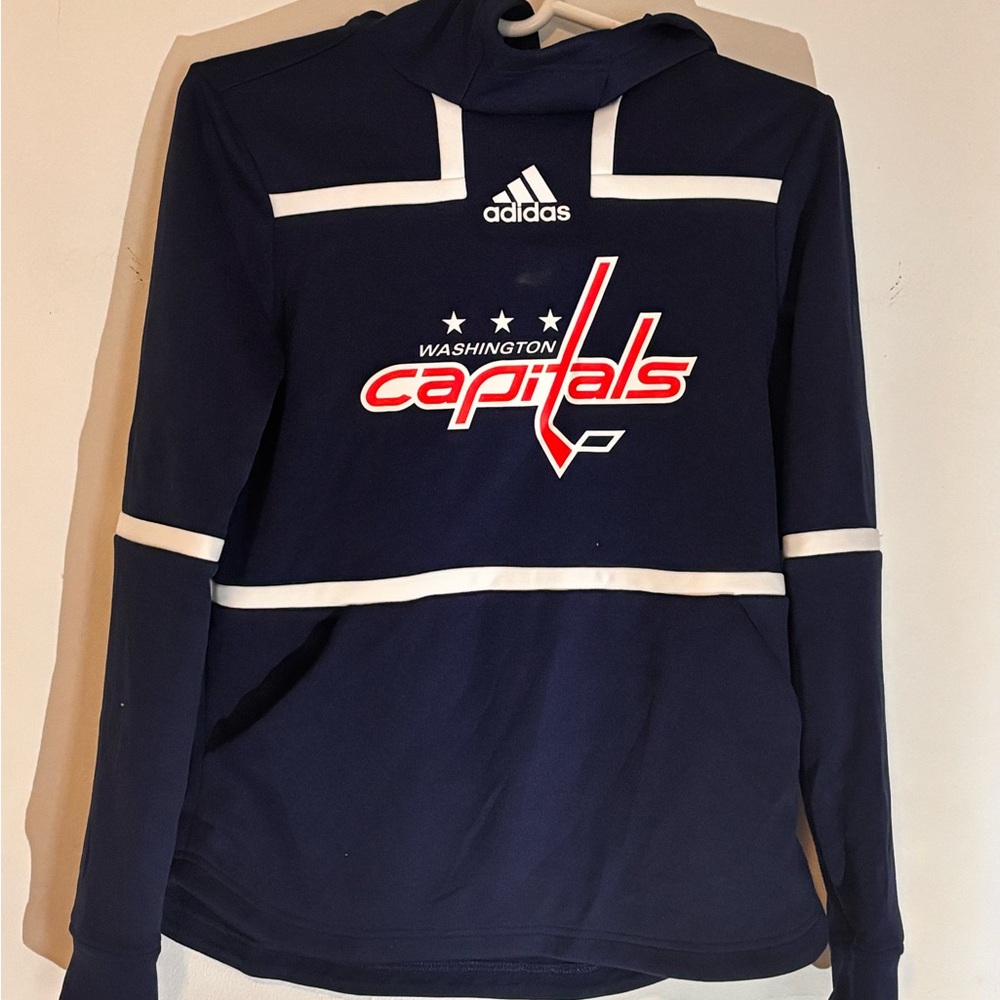 Adidas Washington Capitals Navy and White Hoodie